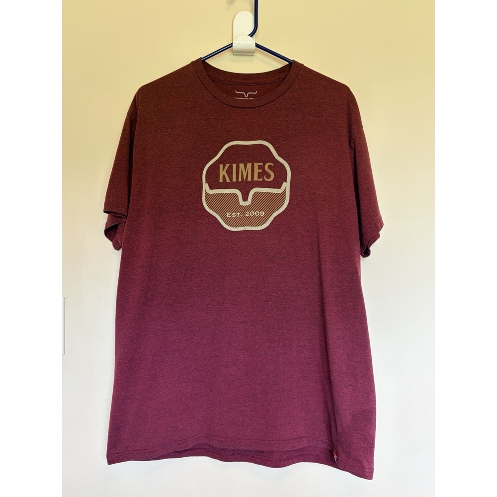 Kimes Ranch Heathered Brick Red‎ Crewneck Logo Tee Shirt Tshirt Mens Large